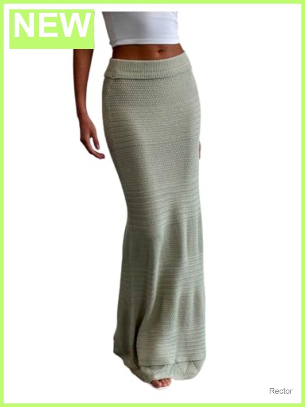 Knitted Bodycon Maxi Skirt Elastic Low Rise Long Skirt Casual Vacation